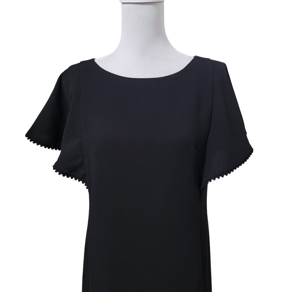Loft Size 4 Black Flutter Sleeve Sheath Dress, Gently Used Condition - Picture 2 of 16